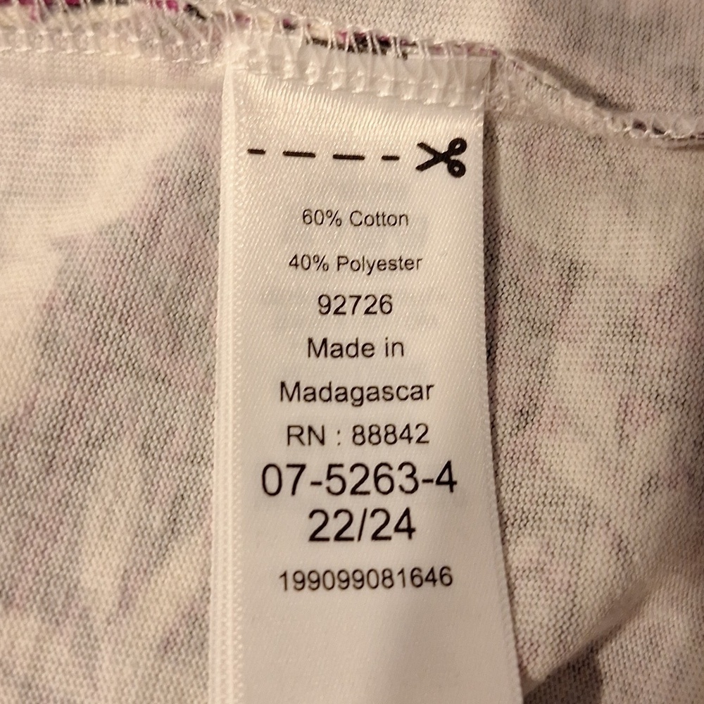 d Woman Within Floral 3/4 Sleeve Plus Size Top 1X (22/24) NWT - Picture 4 of 4